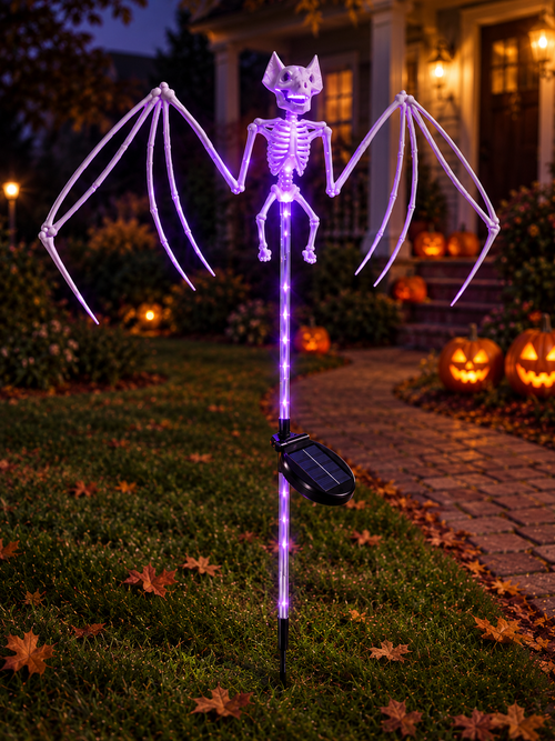 Halloween Solar Bat Skeleton Garden Stake Light