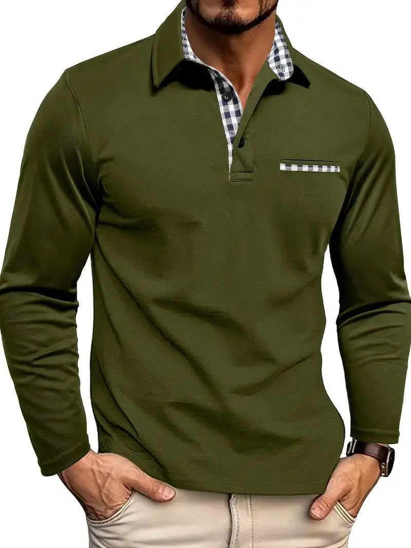 Harrington Oxford | Men’s Long Sleeve Summer Polo Shirt Harrington Oxford