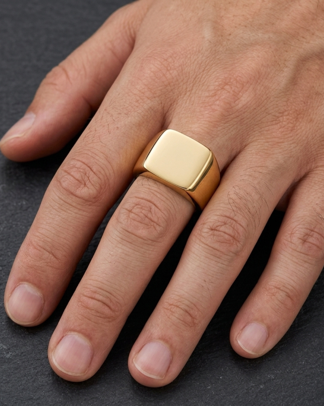 Rectangle Signet Ring For Men
