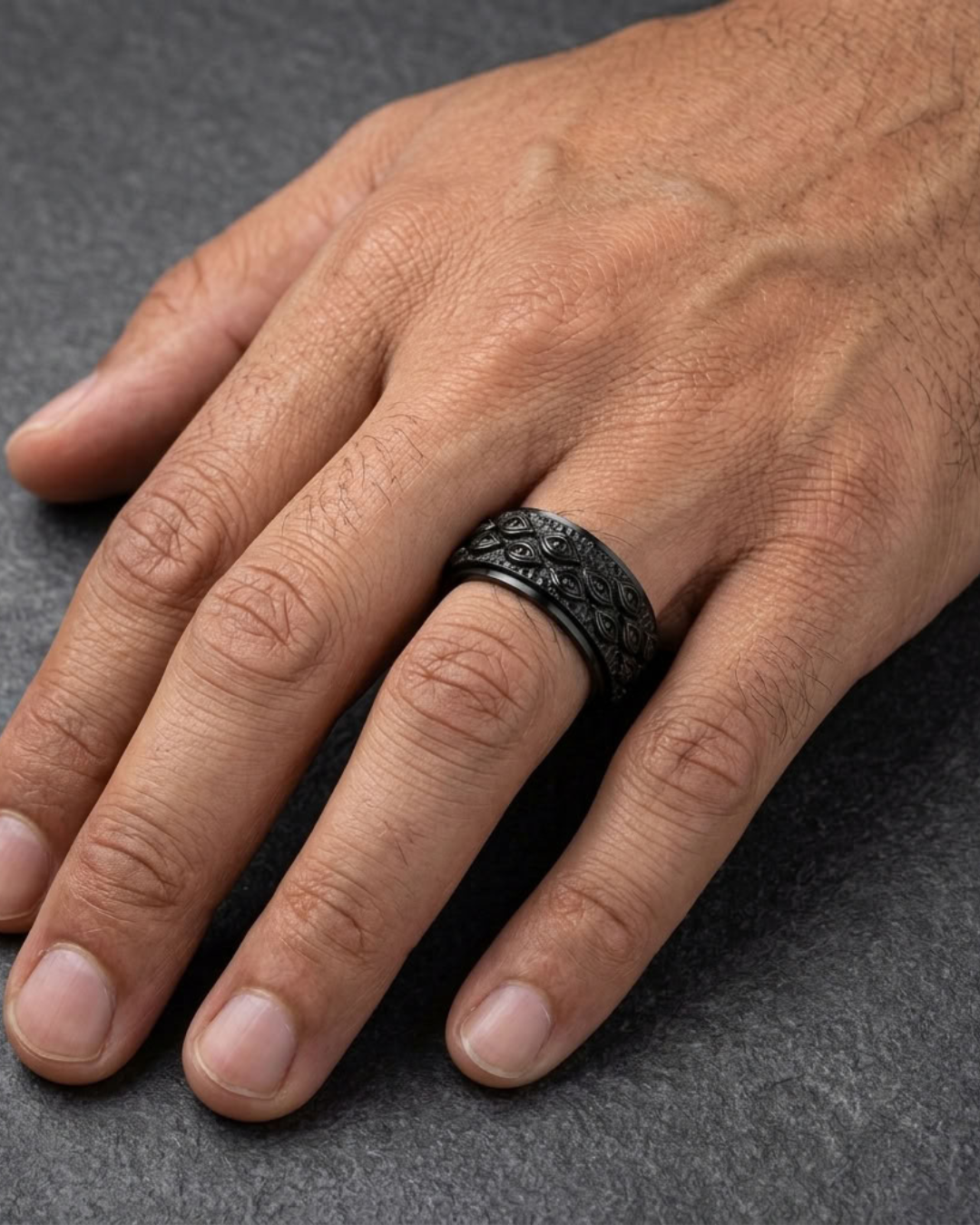 Eye Motif Statement Ring For Men