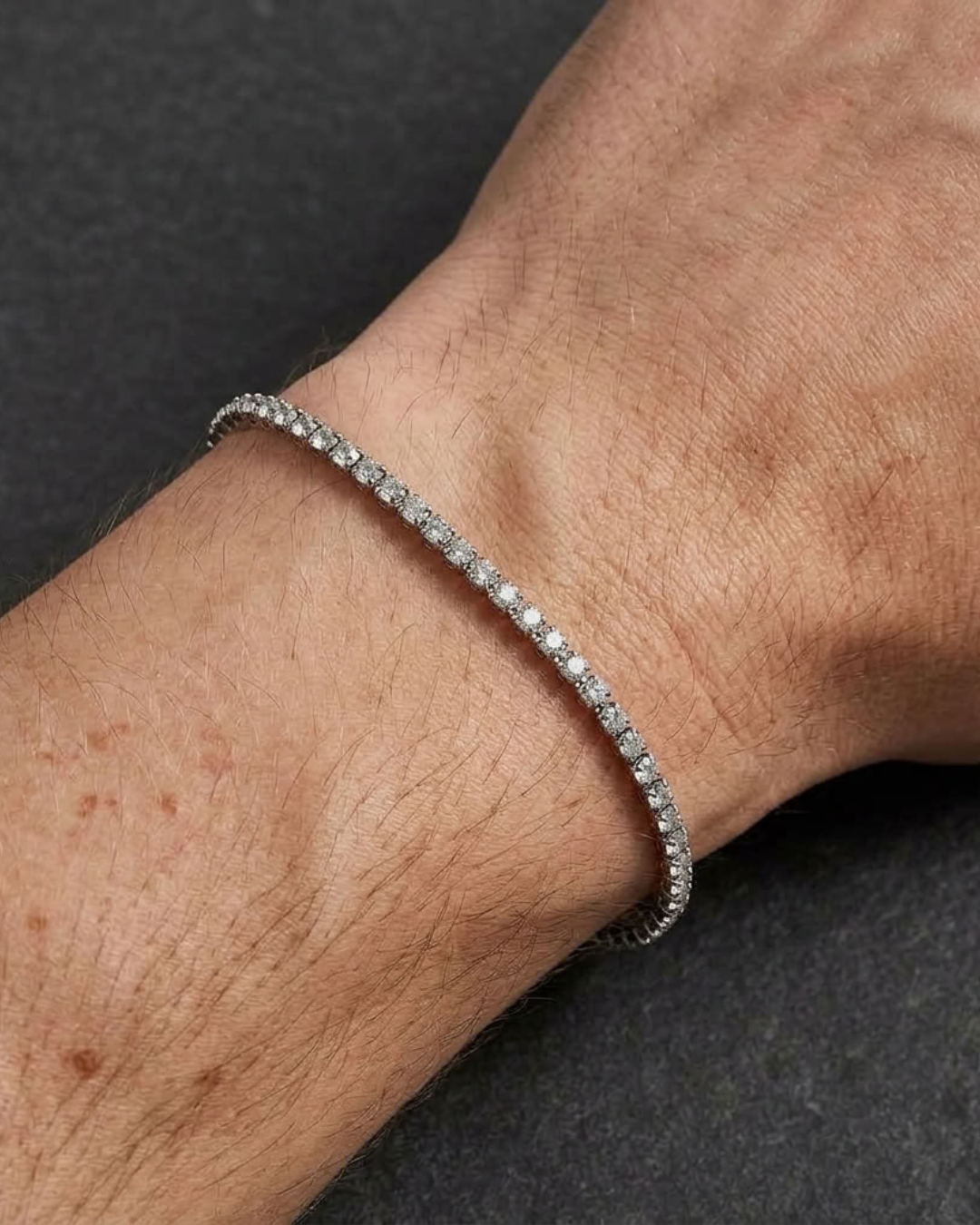 2.5mm Micro Tennis Bracelet For Men
