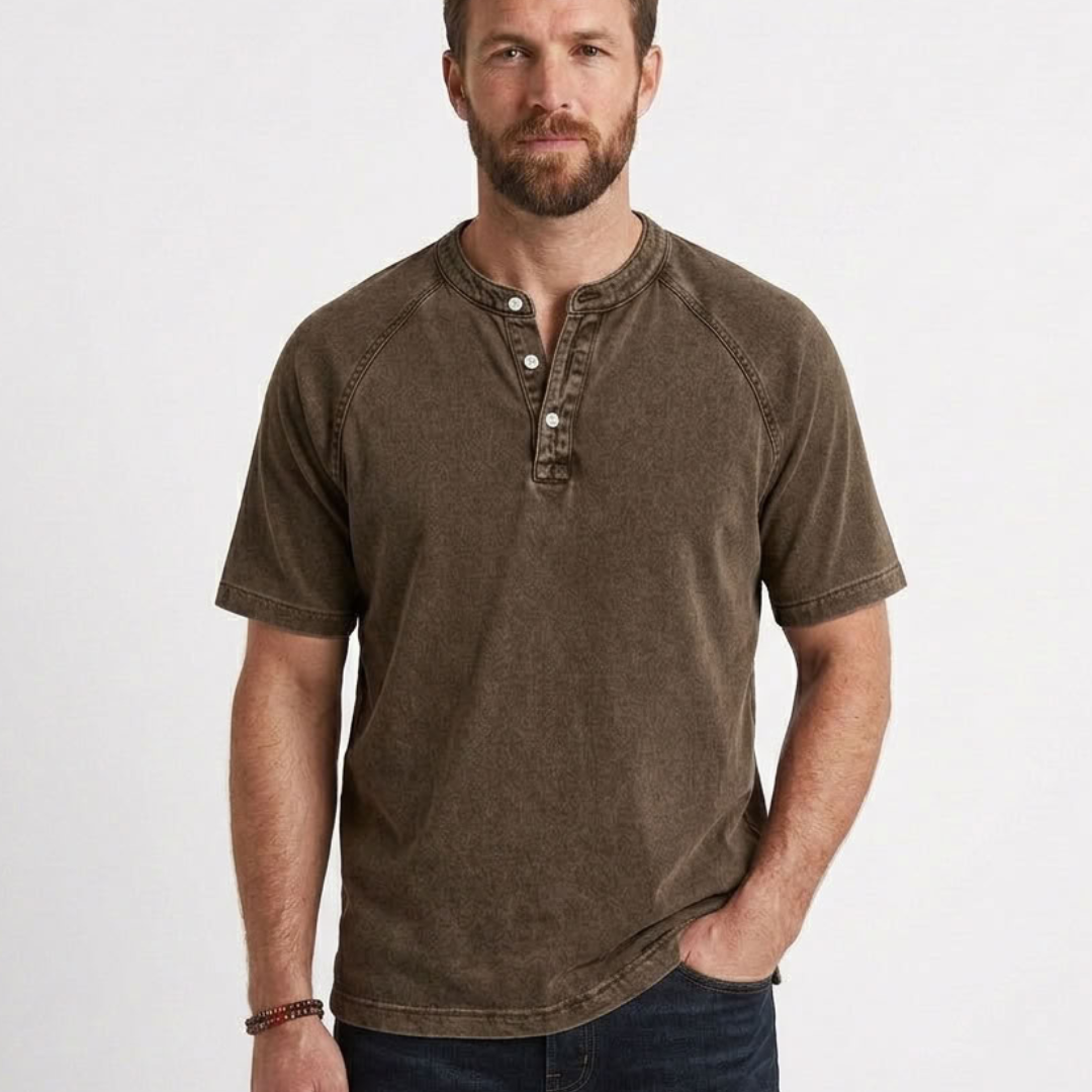 Vintage Henley T-Shirt For Men