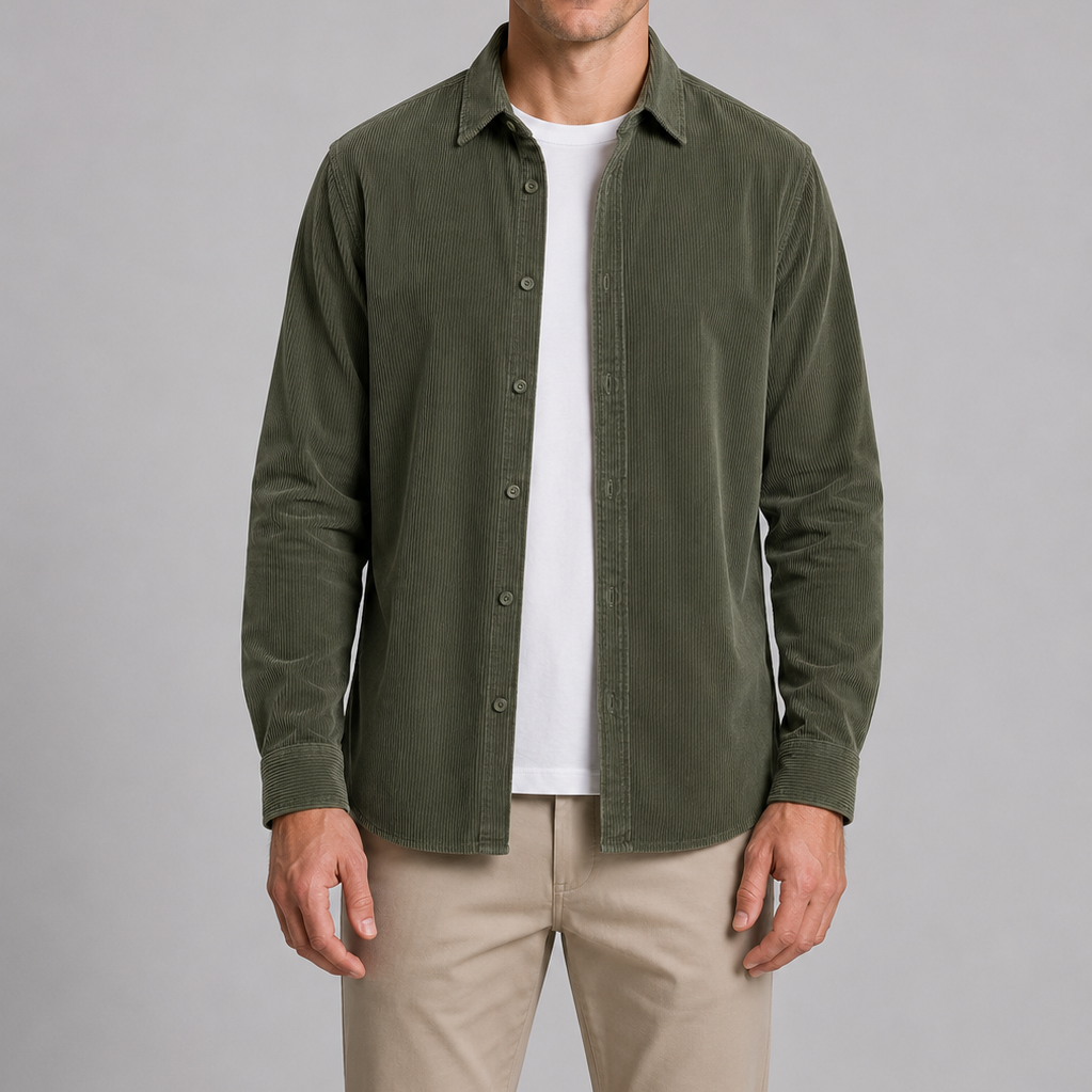 Harrington Oxford | Long Sleeves Corduroy Button Shirt For Men