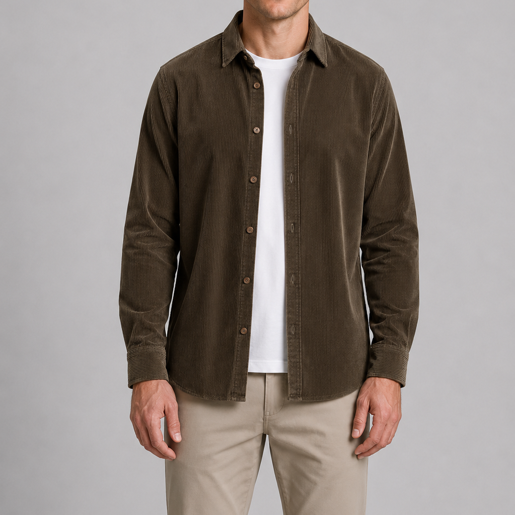 Harrington Oxford | Long Sleeves Corduroy Button Shirt For Men