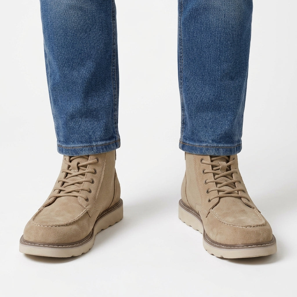 Suede Moc Toe Casual Boots For Men