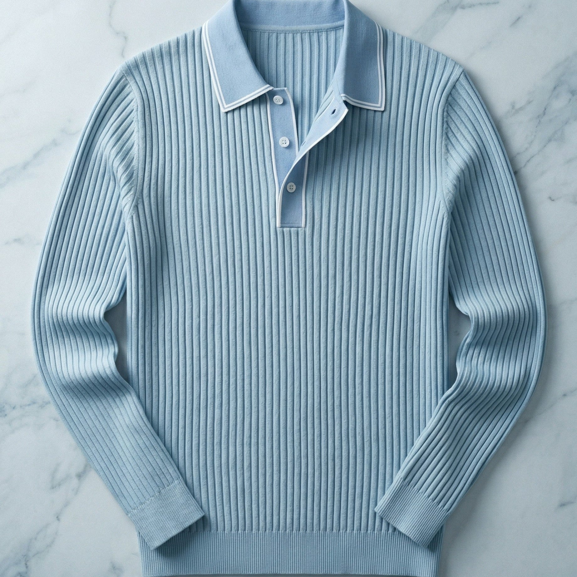 Harrington Oxford | Ribbed Knitted Polo Shirt For Men