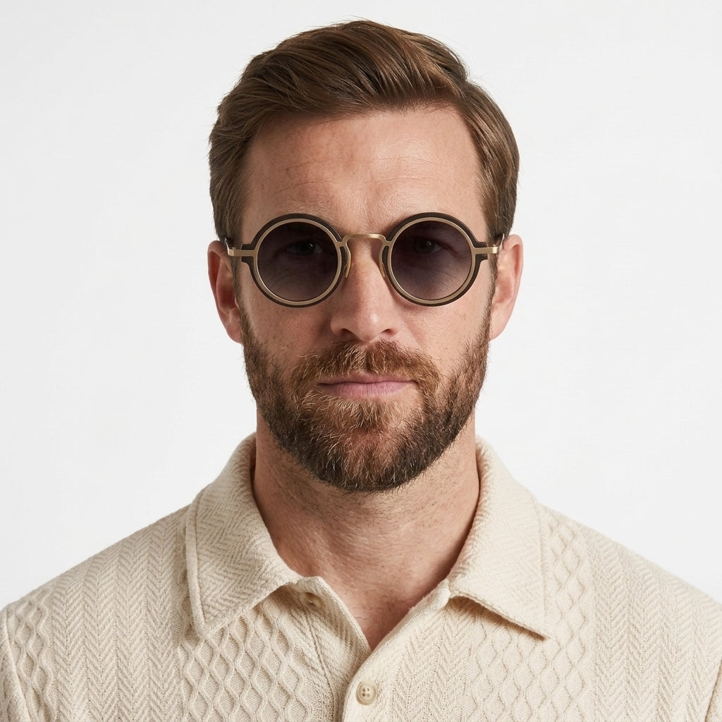 Vintage Round Gradient Sunglasses For Men