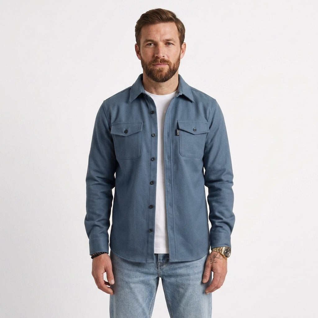 Classic Cotton Blend Button Shirt For Men