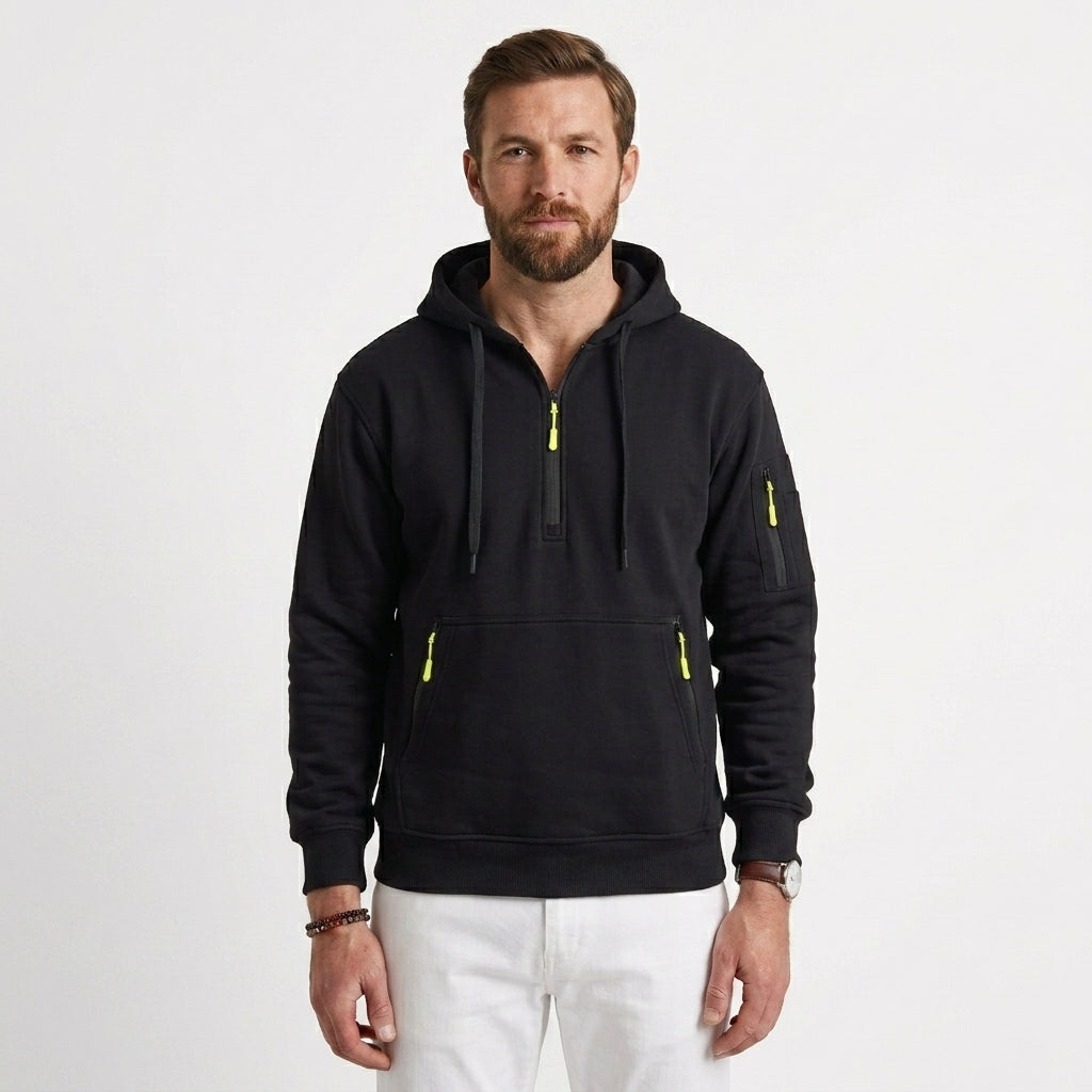 Half Zip Hoodie With Pockets For Men