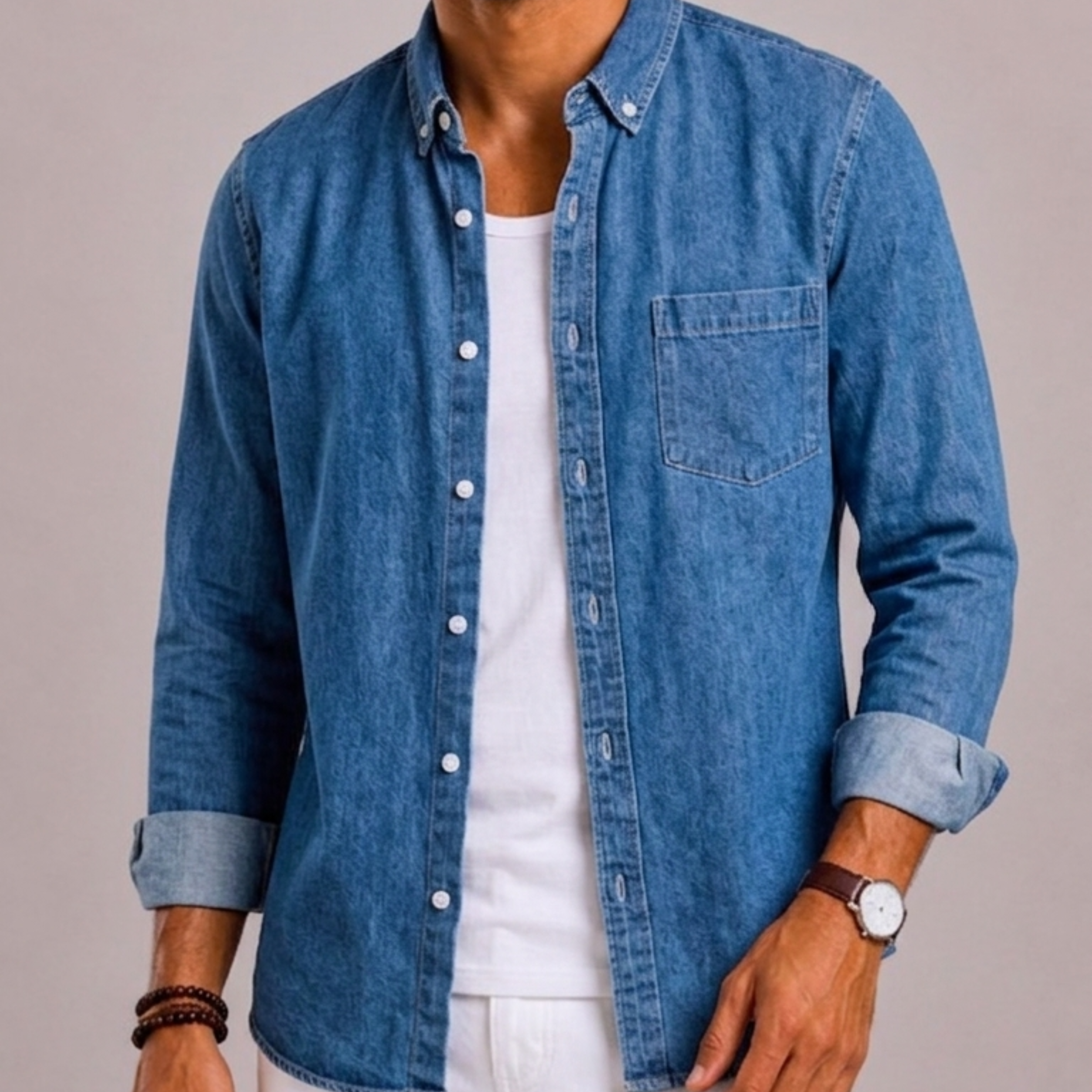 Harrington Oxford | Denim Shirt For Men