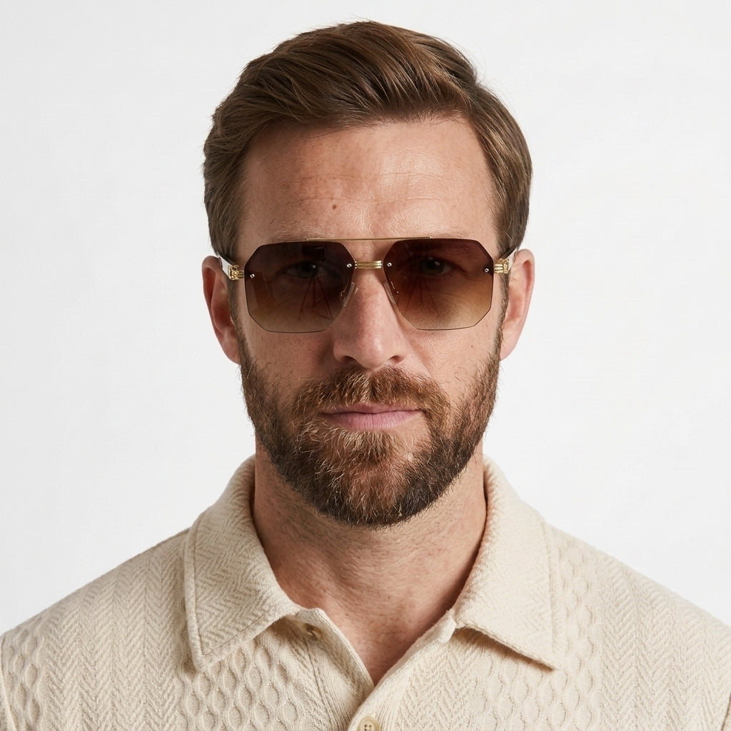 Geometric Gradient UV400 Sunglasses For Men
