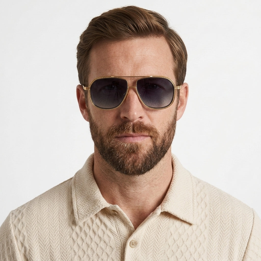 Classic Metal Pilot Sunglasses UV Protection For Men