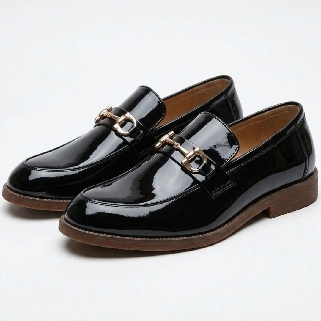 Leather Buckle Loafers For Men