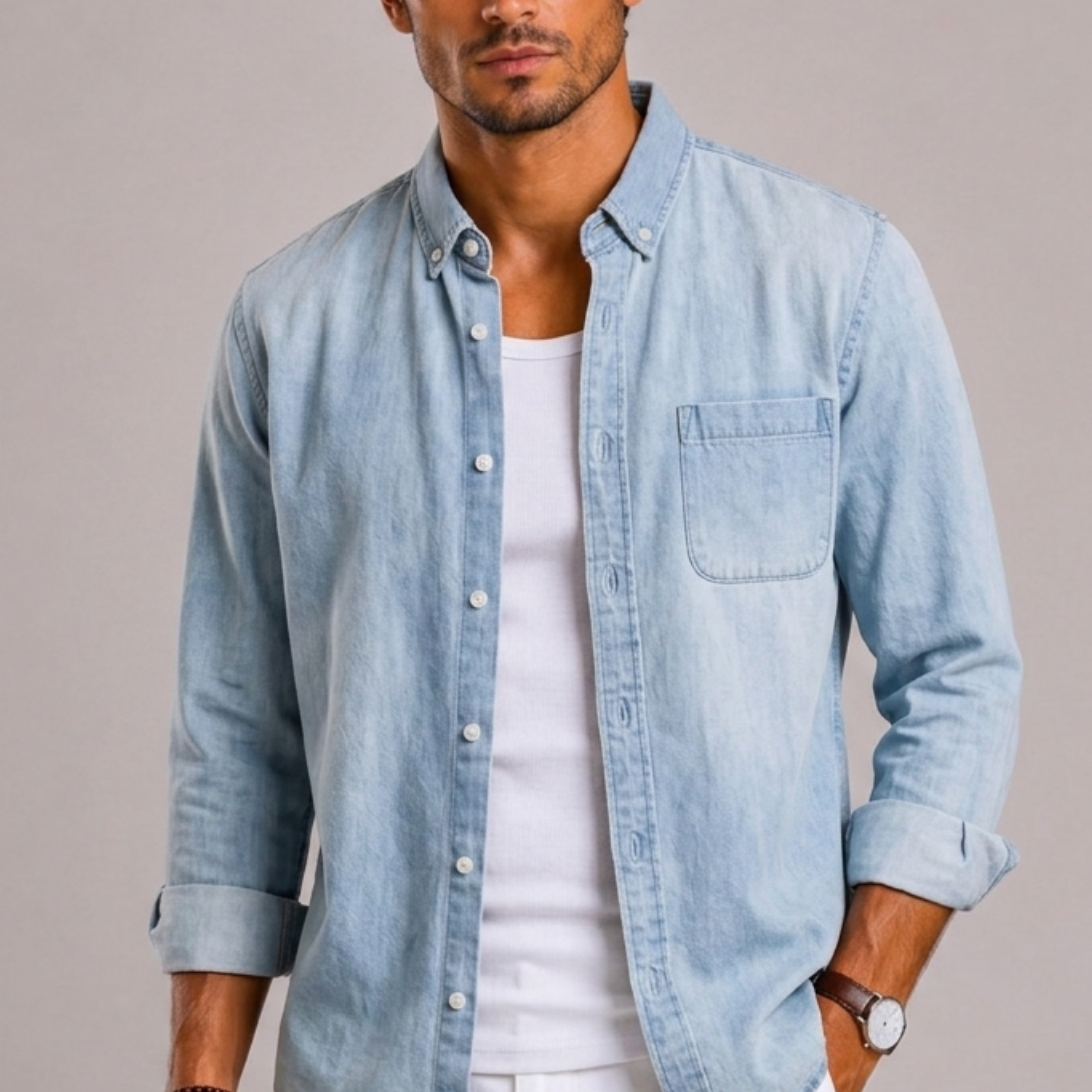 Harrington Oxford | Denim Shirt For Men