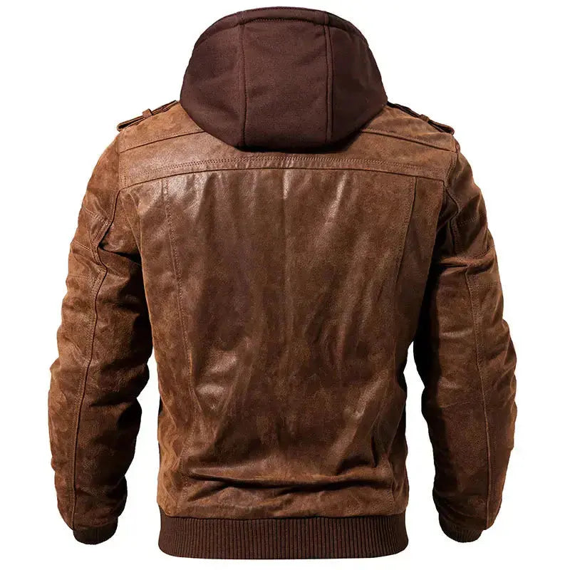 Harrington Oxford | Men’s Hooded Leather Winter Jacket Harrington Oxford