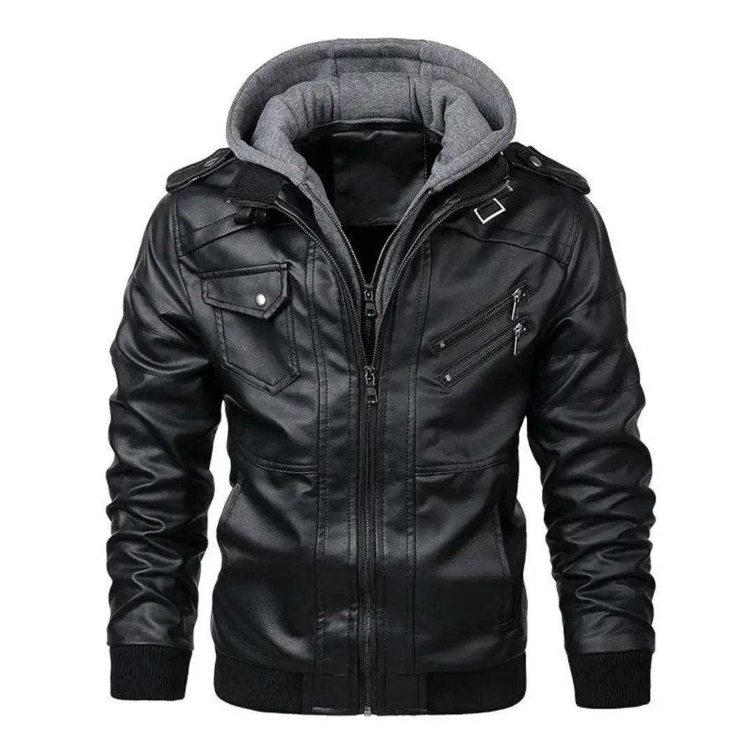 Harrington Oxford | Men’s Hooded Leather Winter Jacket Harrington Oxford