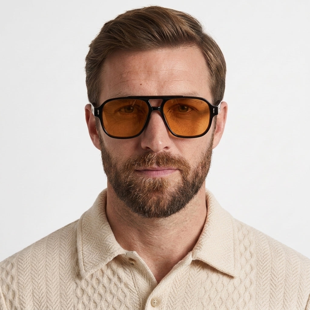Bold Acetate Aviator Sunglasses For Men