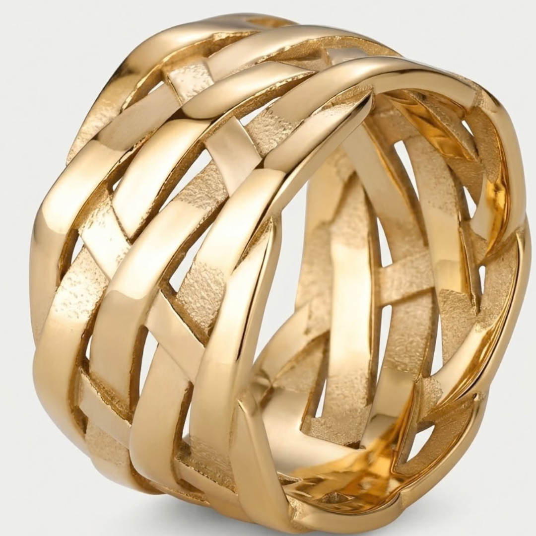 Vintage Woven Viking Symbol Ring For Men