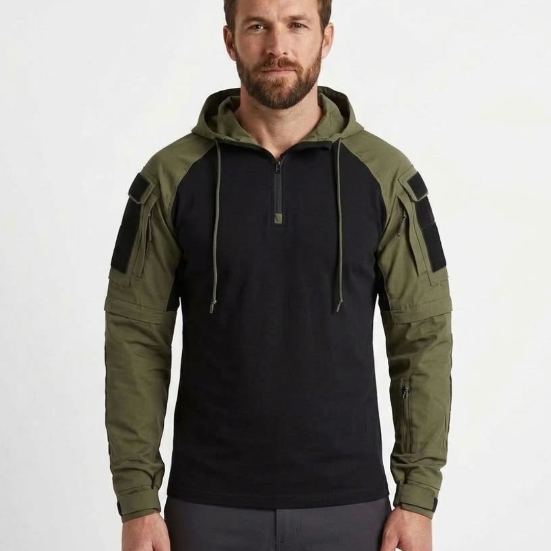 Slim Hooded Utility Pullover For Men
