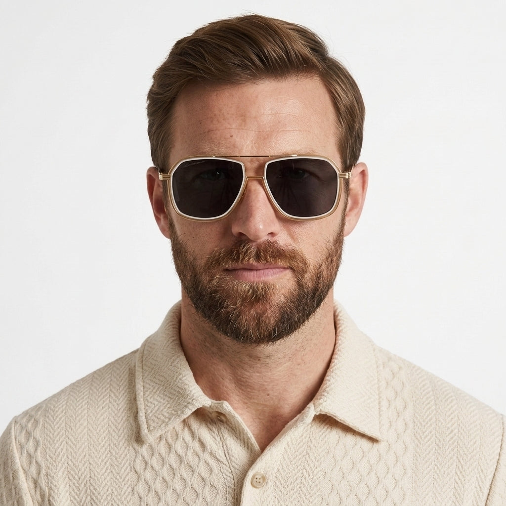 Classic Metal Pilot Sunglasses UV Protection For Men