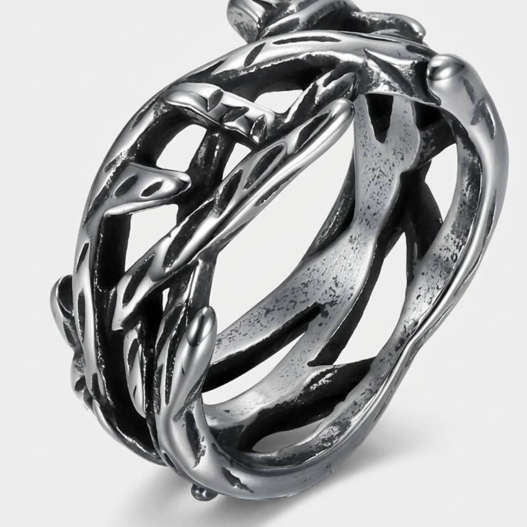 Vintage Woven Viking Symbol Ring For Men