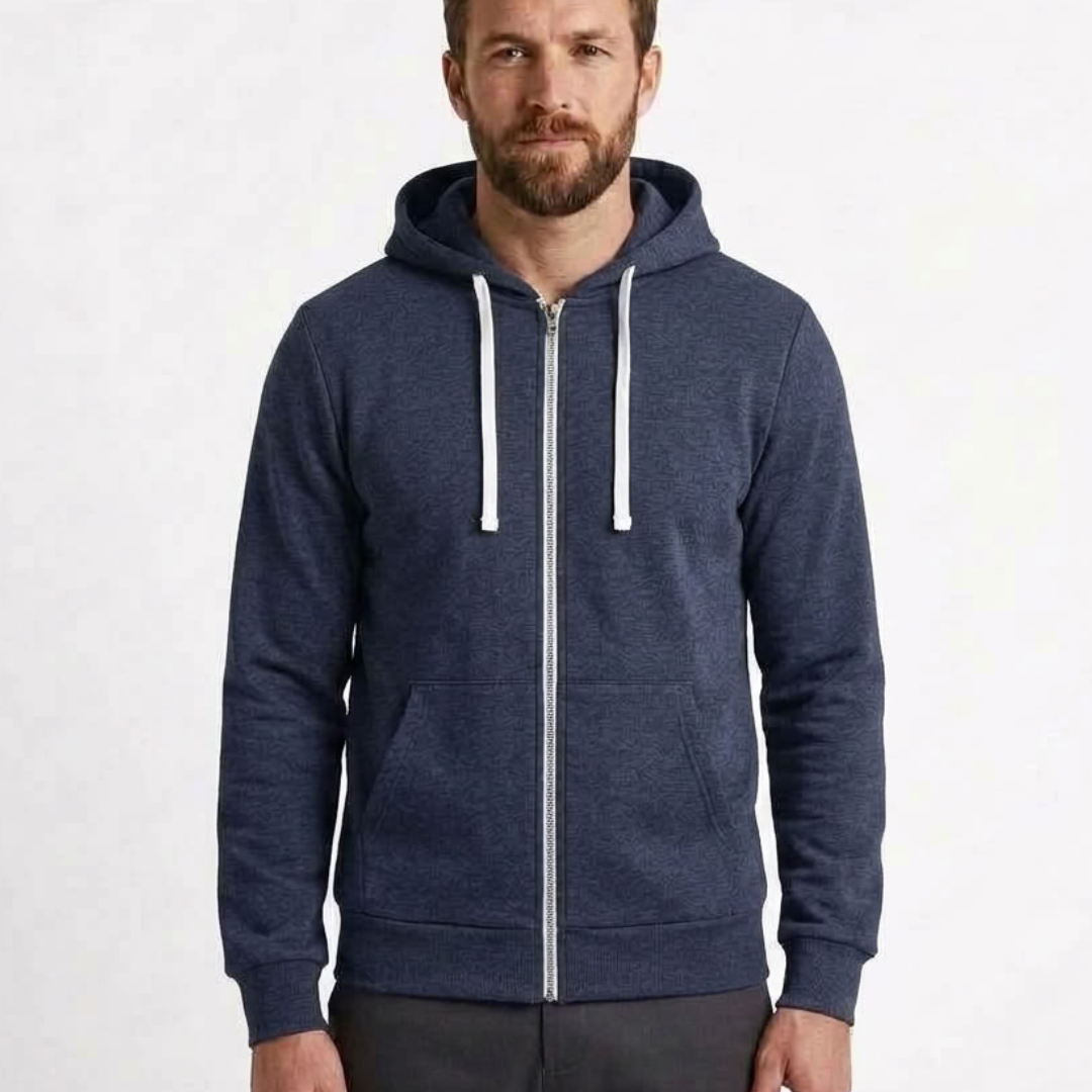 Windproof Zip-Up Hooded Sweatshirt For Men