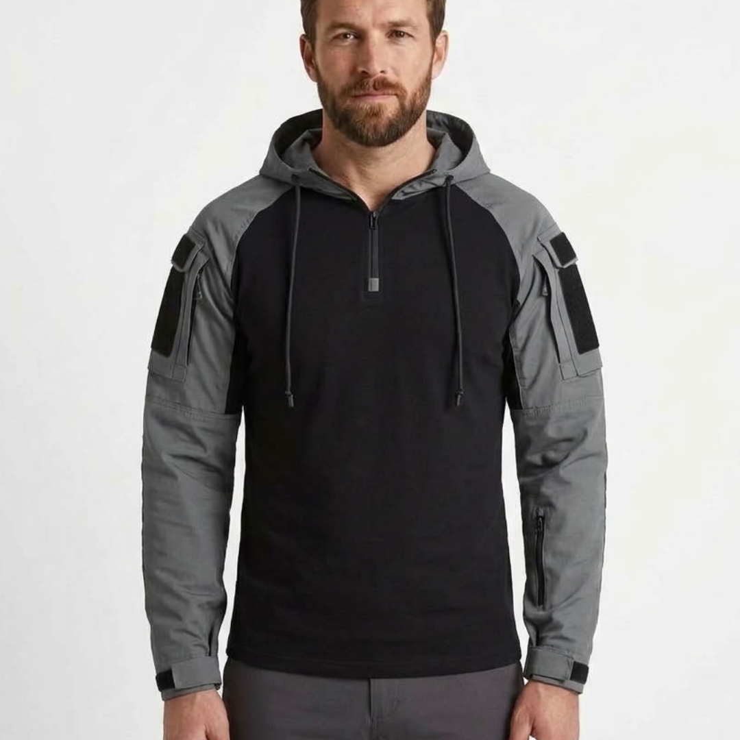 Slim Hooded Utility Pullover For Men