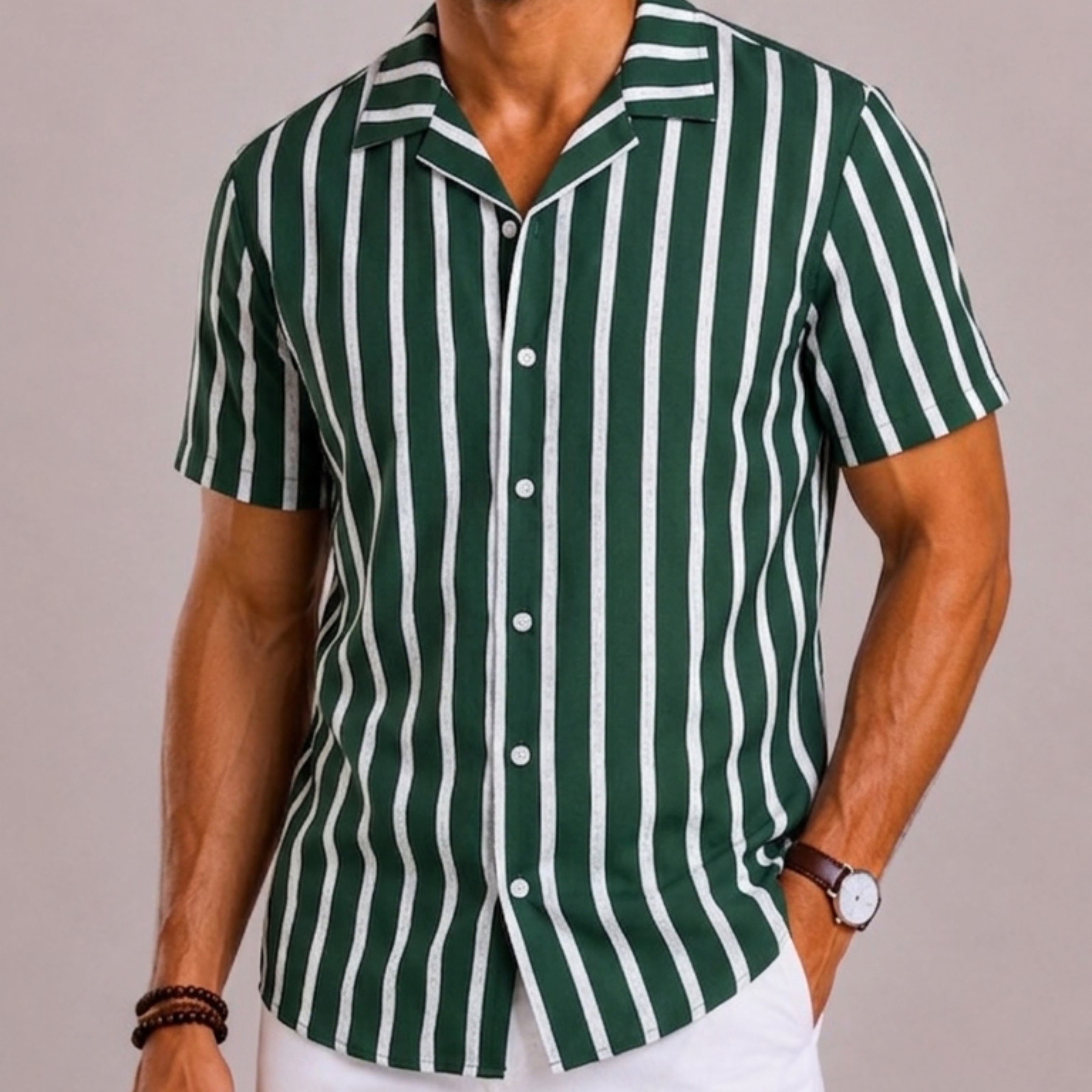 Harrington Oxford | Striped Short-Sleeve Shirt For Men