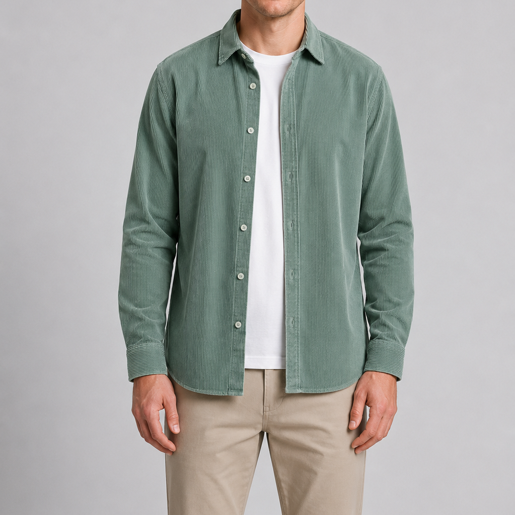 Harrington Oxford | Long Sleeves Corduroy Button Shirt For Men