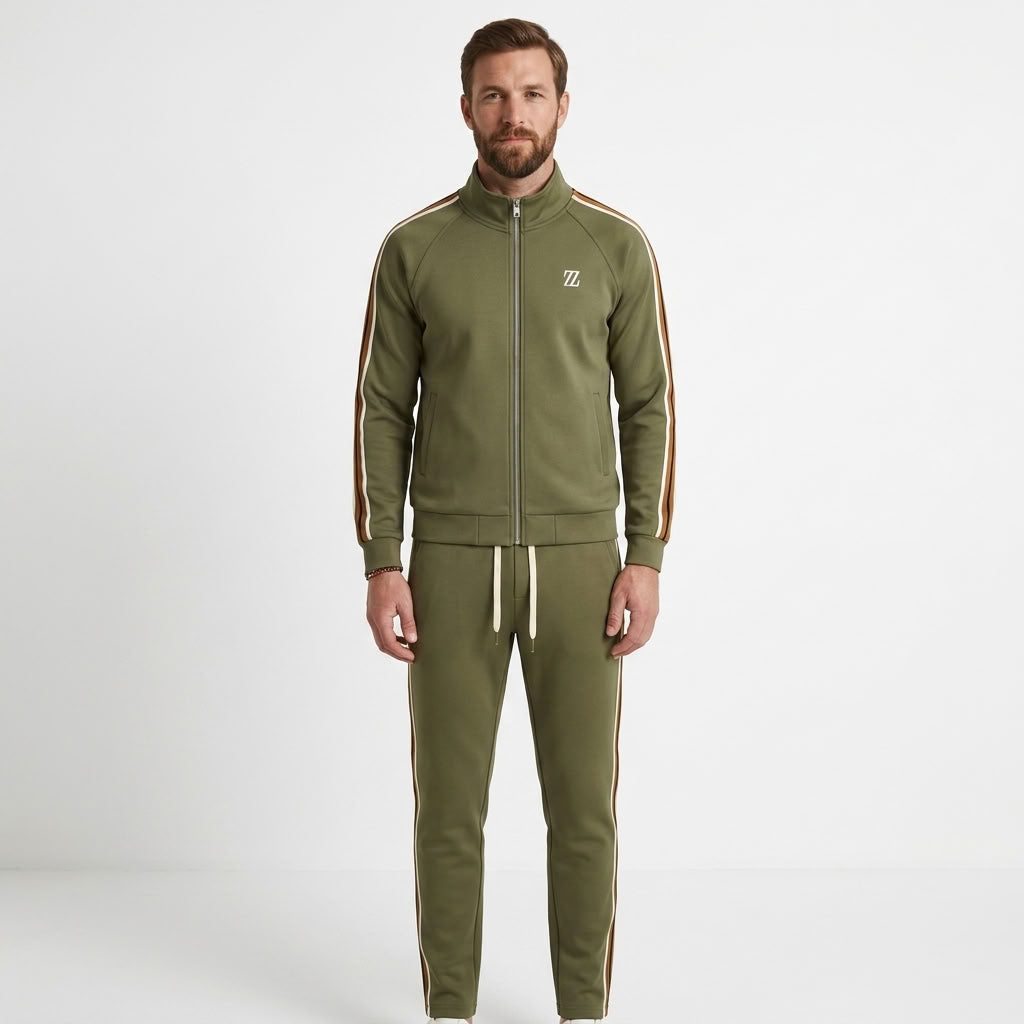 Striped Two-Piece Jogger Tracksuit For Men