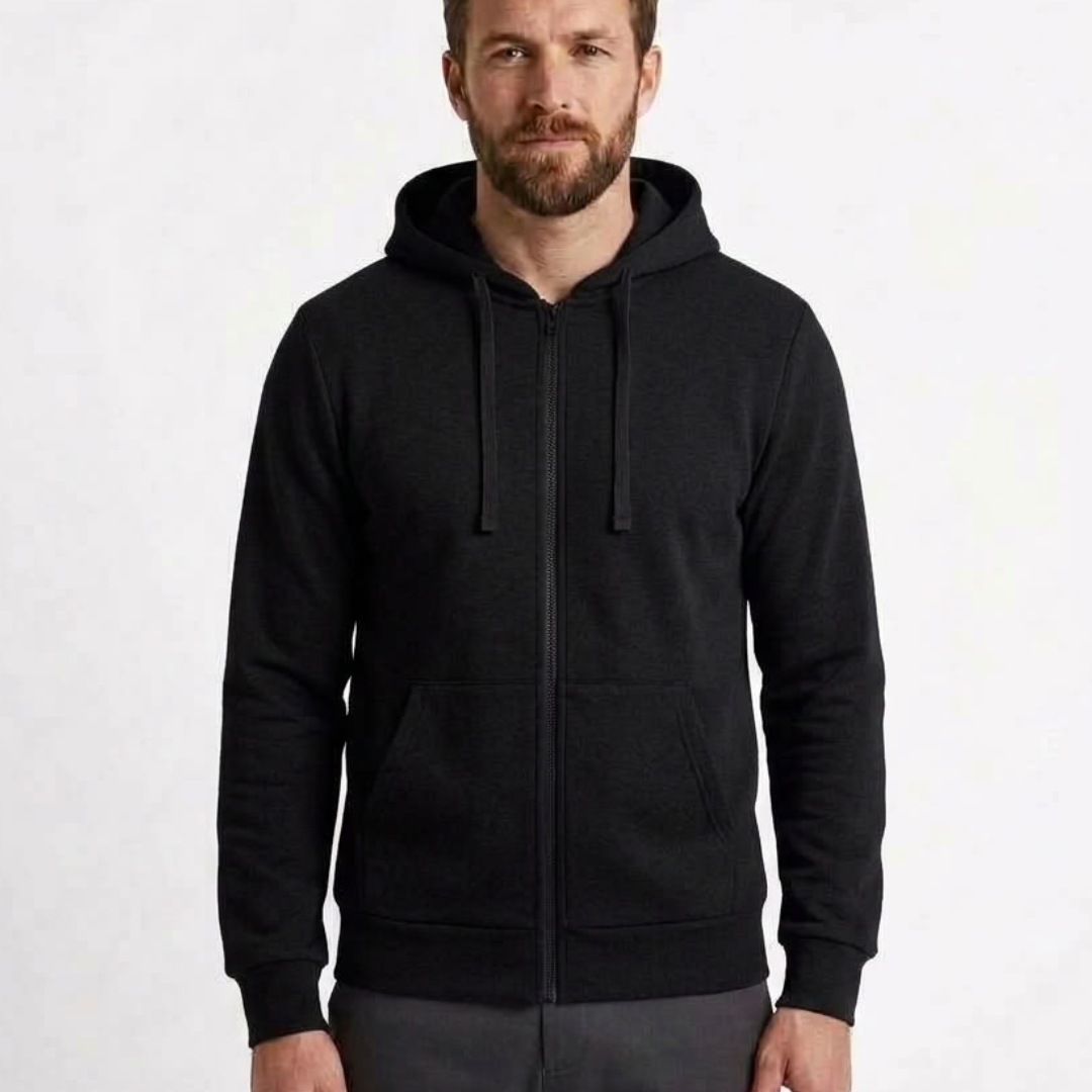 Windproof Zip-Up Hooded Sweatshirt For Men