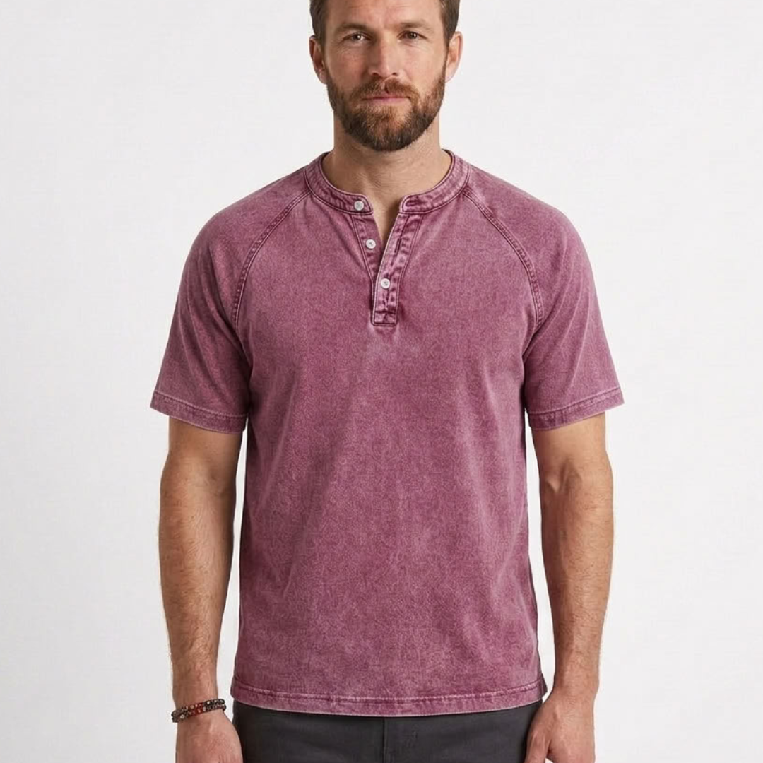 Vintage Henley T-Shirt For Men