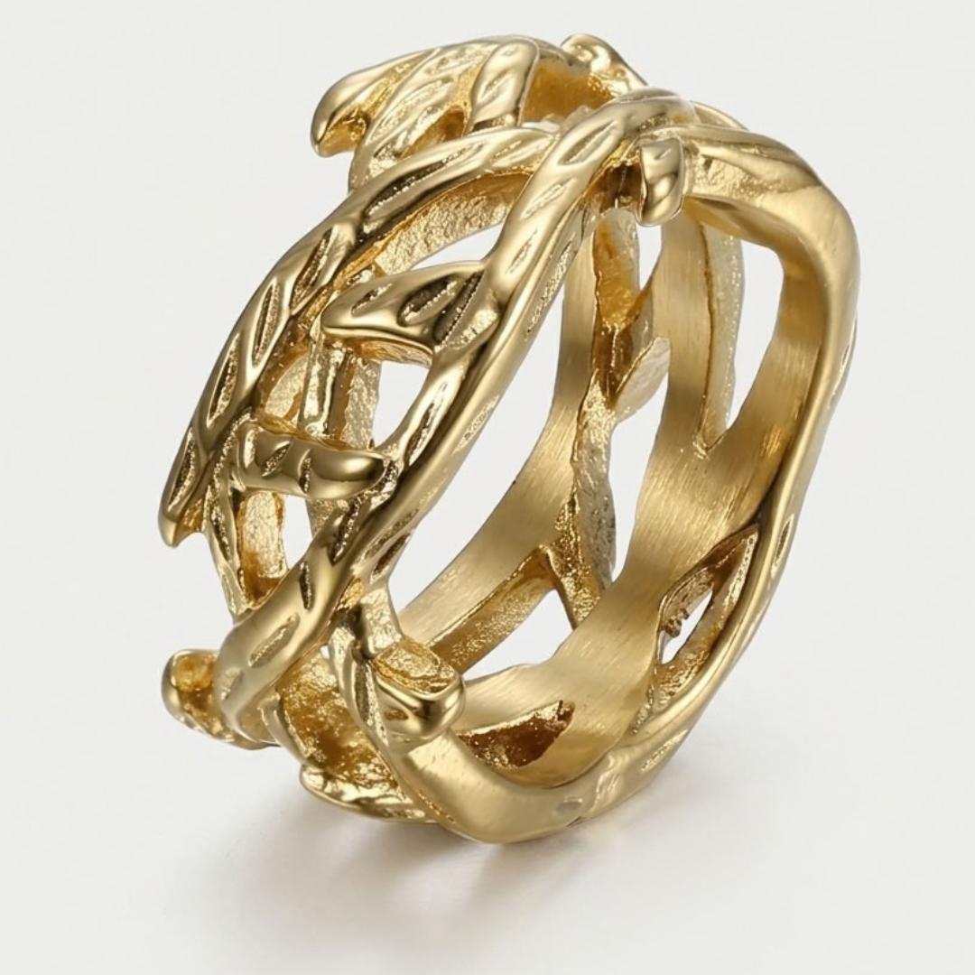 Vintage Woven Viking Symbol Ring For Men