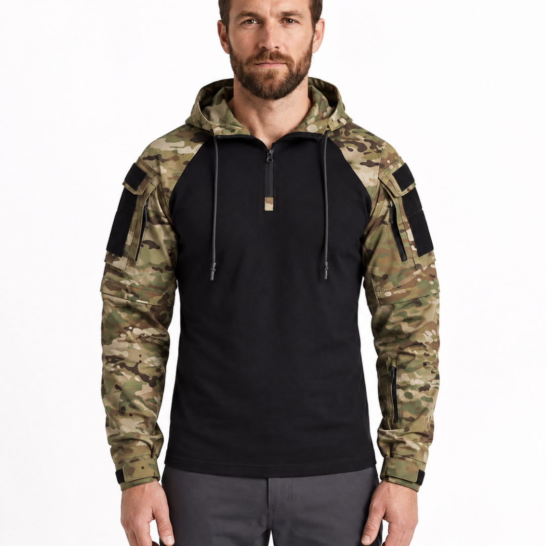 Slim Hooded Utility Pullover For Men