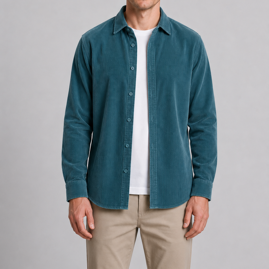 Harrington Oxford | Long Sleeves Corduroy Button Shirt For Men