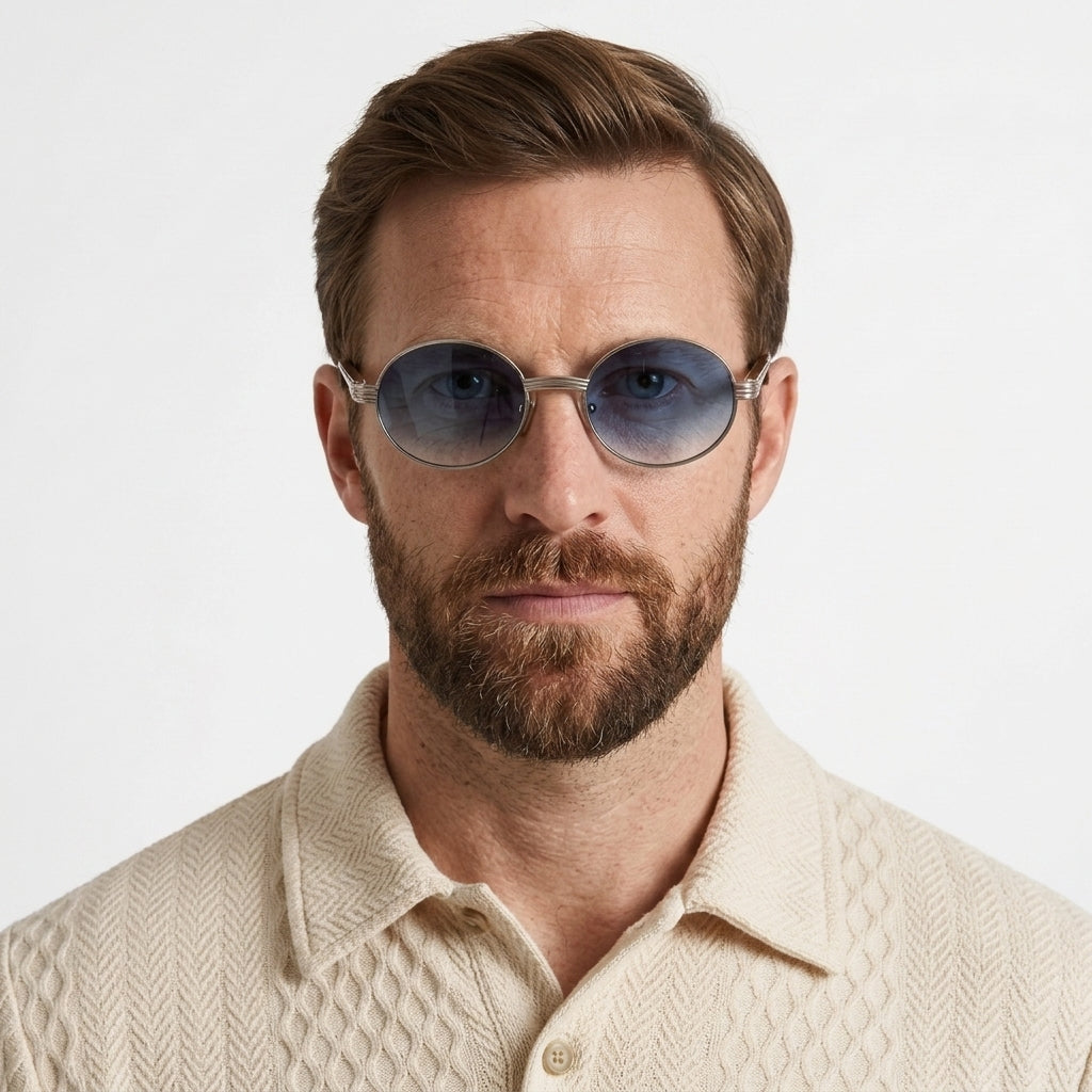 Vintage Round Wood Detail Sunglasses For Men