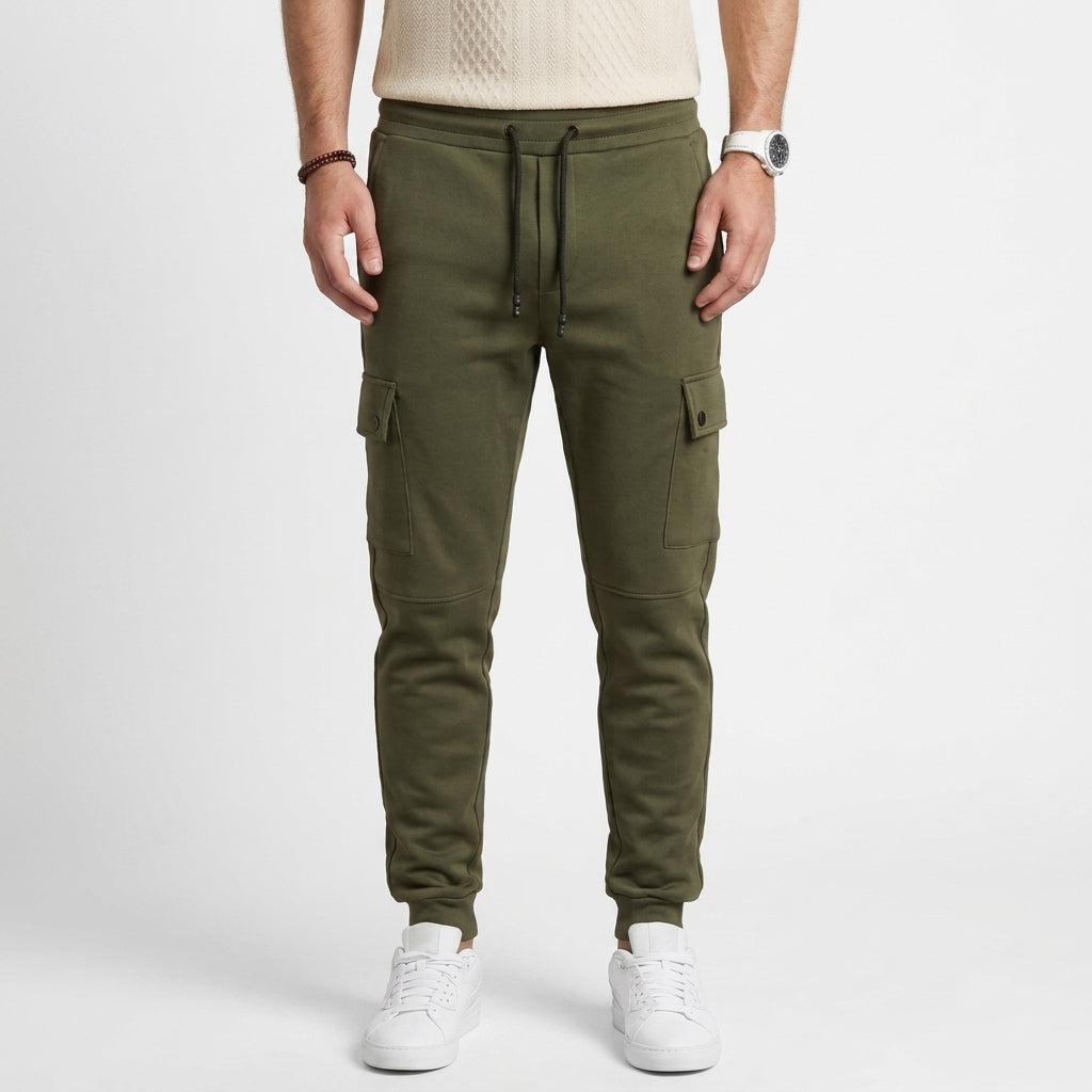 Stretch Cropped Jogger Trousers For Men
