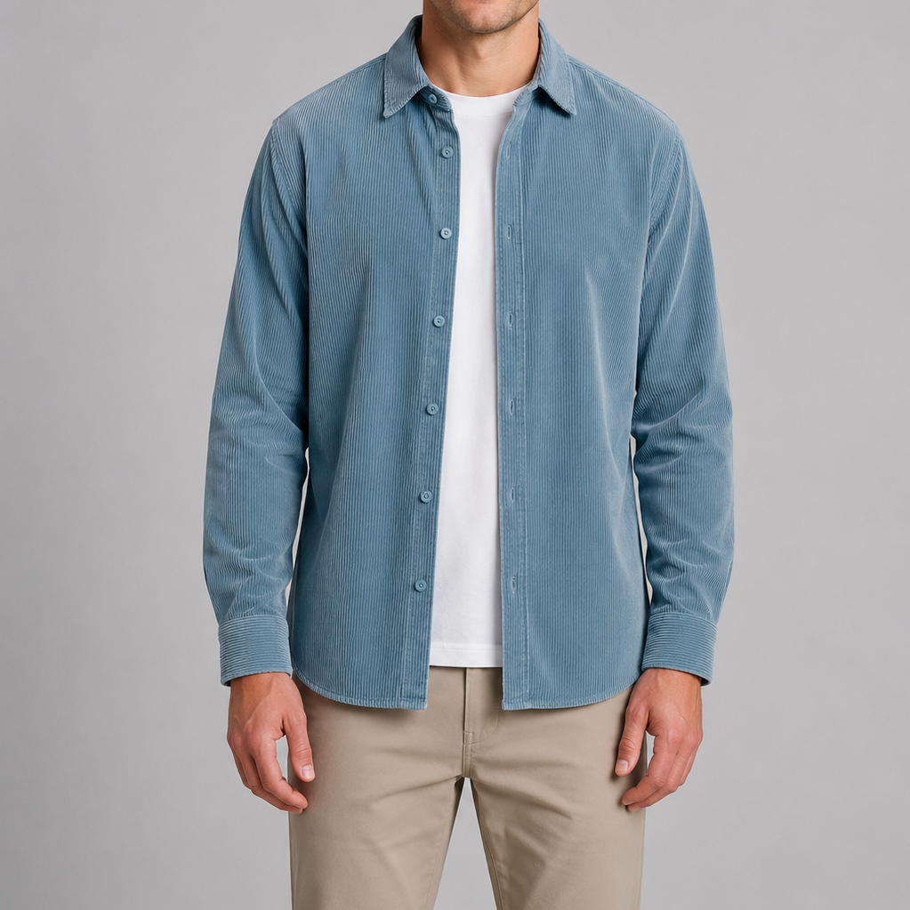 Harrington Oxford | Long Sleeves Corduroy Button Shirt For Men