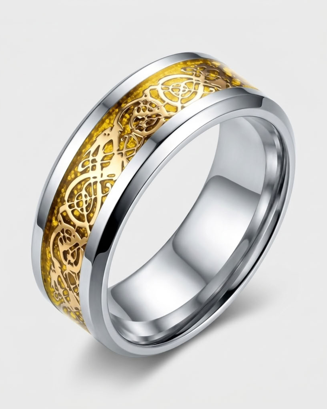 Dragon Motif Statement Ring For Men