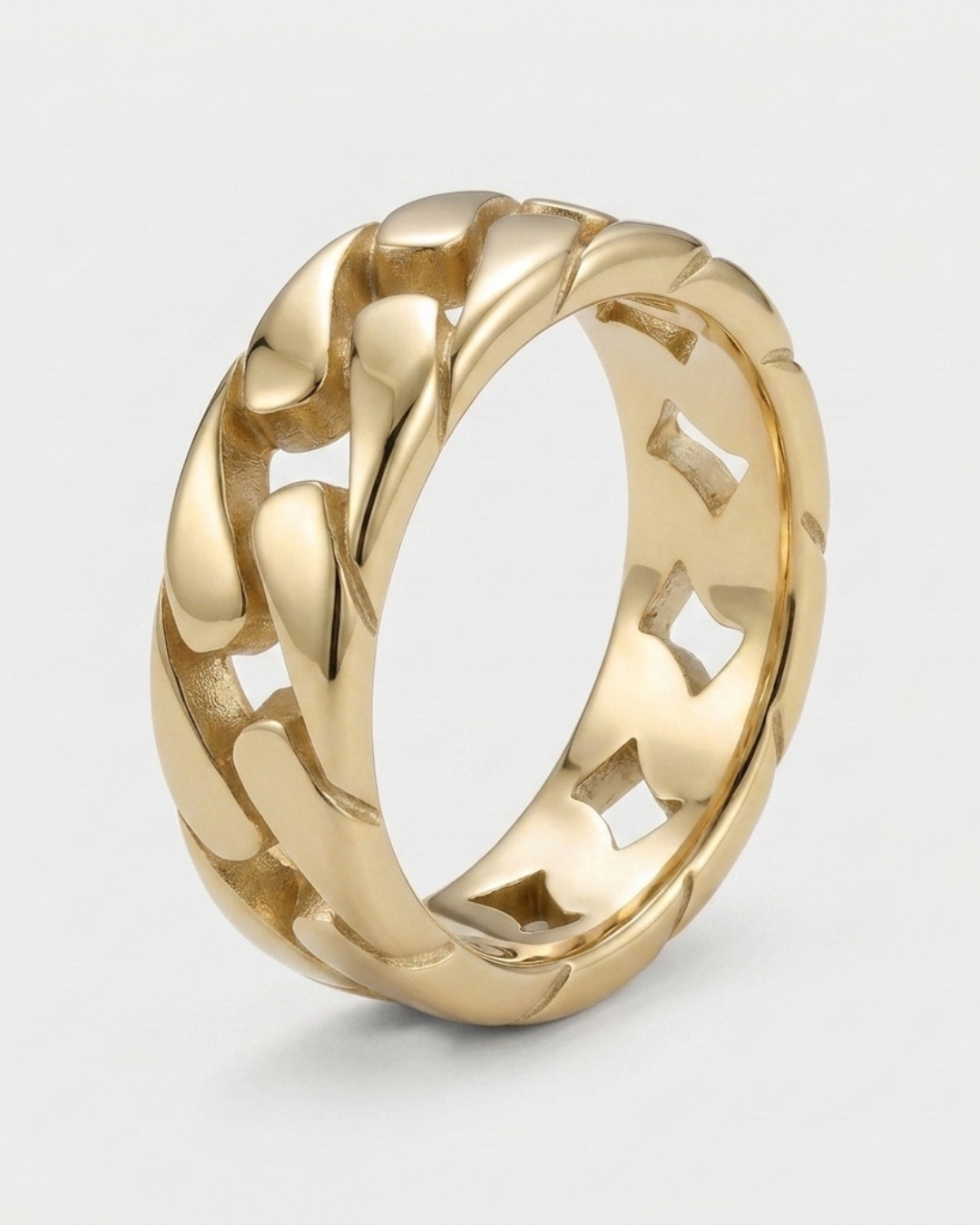 Flat Link Chain Ring For Men