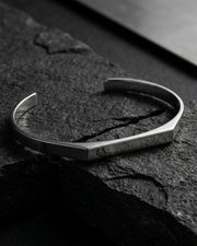 Silver-Tone Rectangular Cuff Bracelet For Men