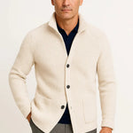 Harrington Oxford | Men's Cardigan Wool Knit Buttoned Casual Comfortable Fit Harrington Oxford