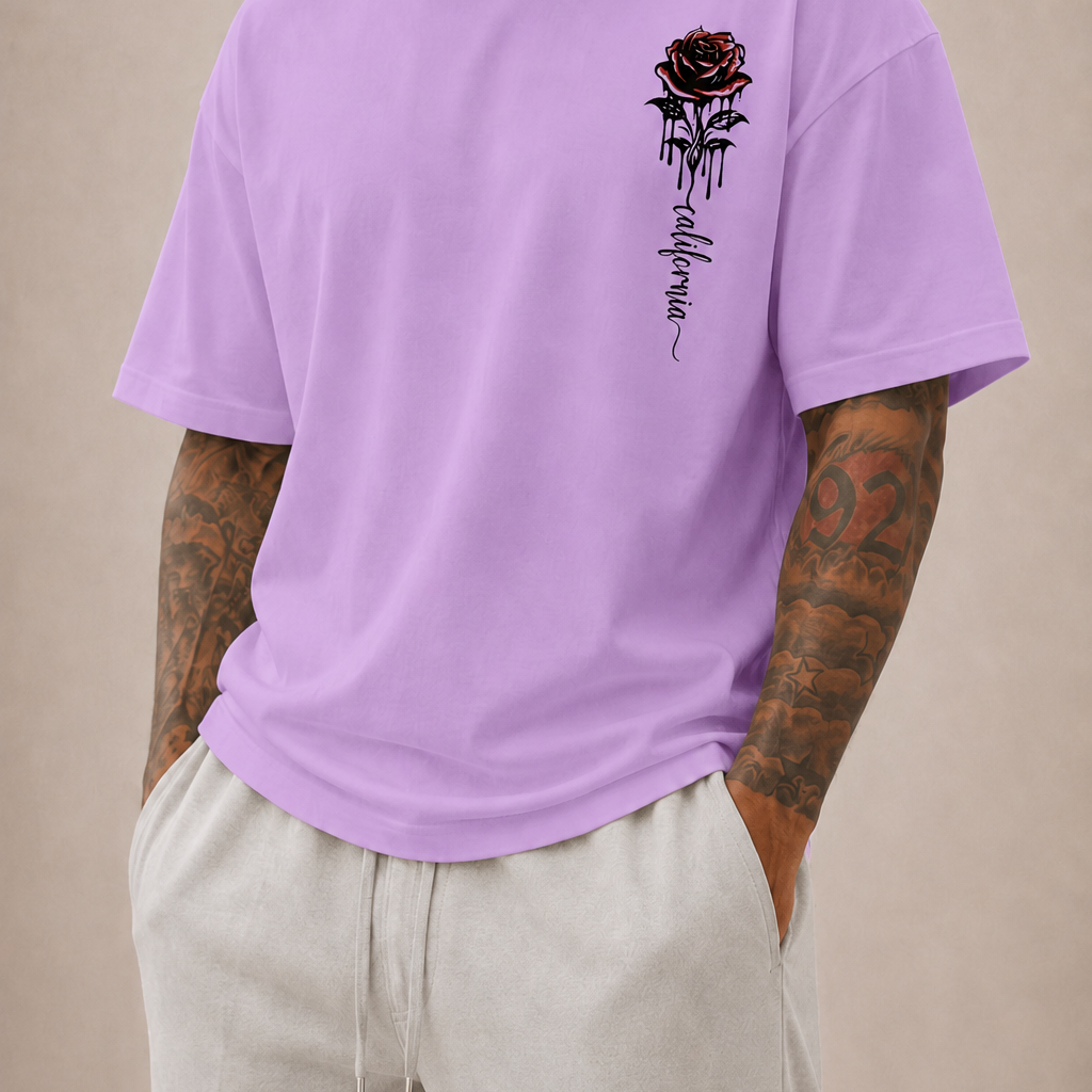 HARRINGTON OXFORD | MEN’S OVERSIZED ROSE PRINT T-SHIRT FOR MEN