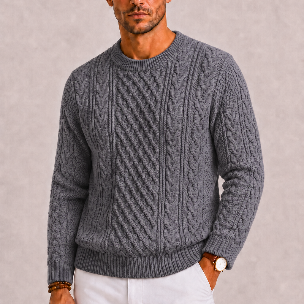HARRINGTON OXFORD | MEN’S CABLE KNIT SWEATER FOR MEN