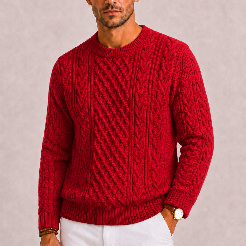 HARRINGTON OXFORD | MEN’S CABLE KNIT SWEATER FOR MEN