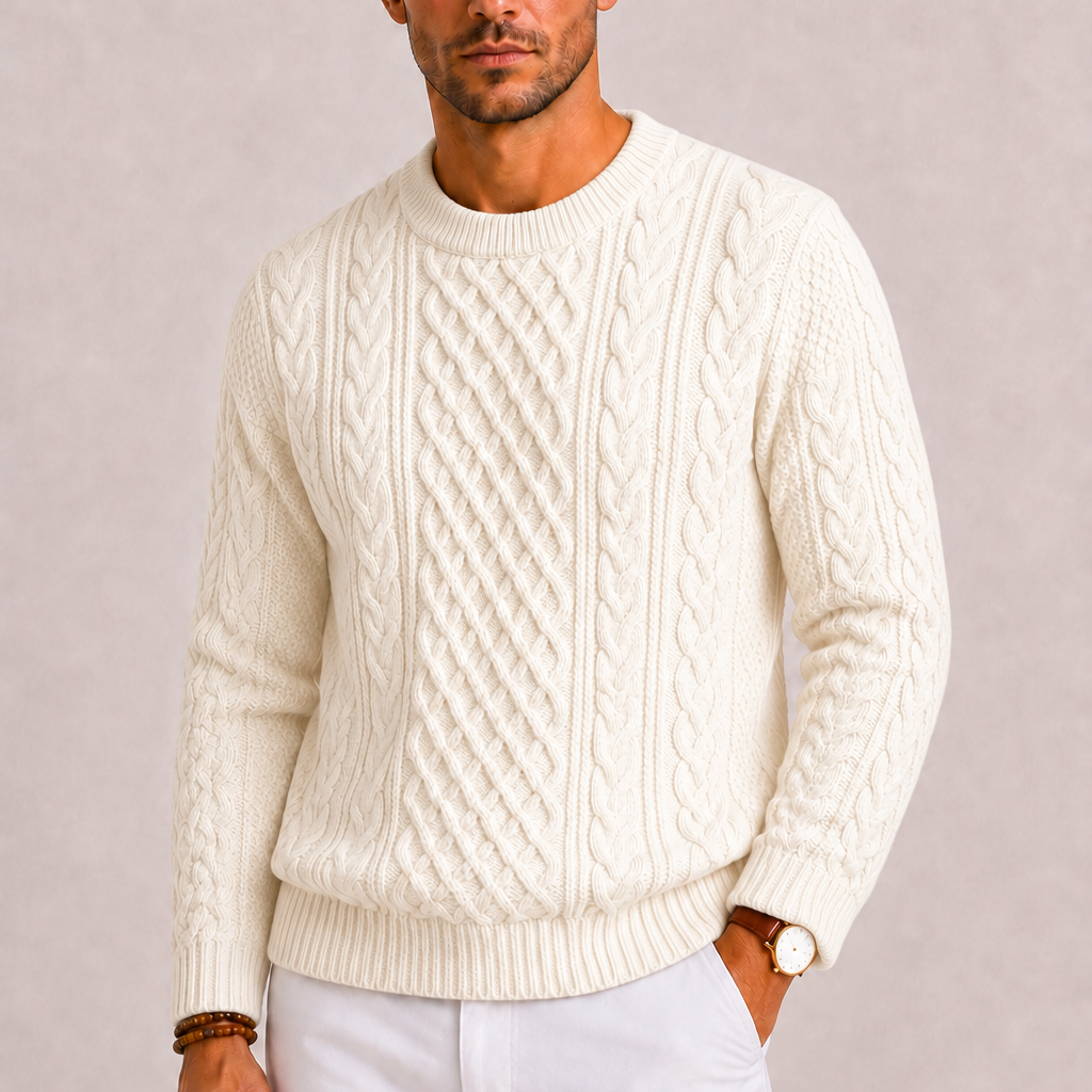 HARRINGTON OXFORD | MEN’S CABLE KNIT SWEATER FOR MEN