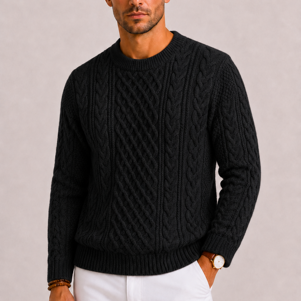 HARRINGTON OXFORD | MEN’S CABLE KNIT SWEATER FOR MEN