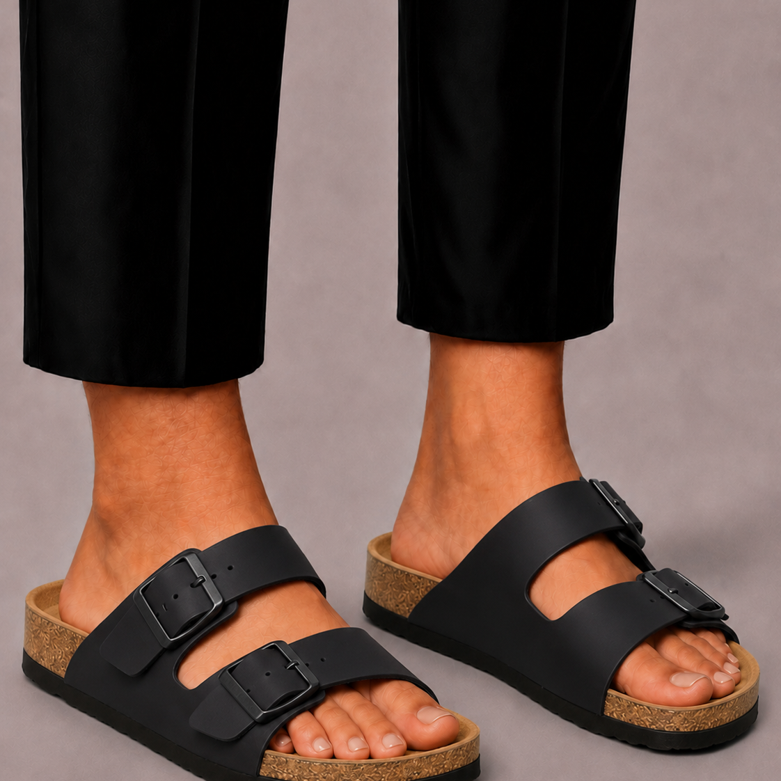 Harrington Oxford | Double Strap Sliders For Men