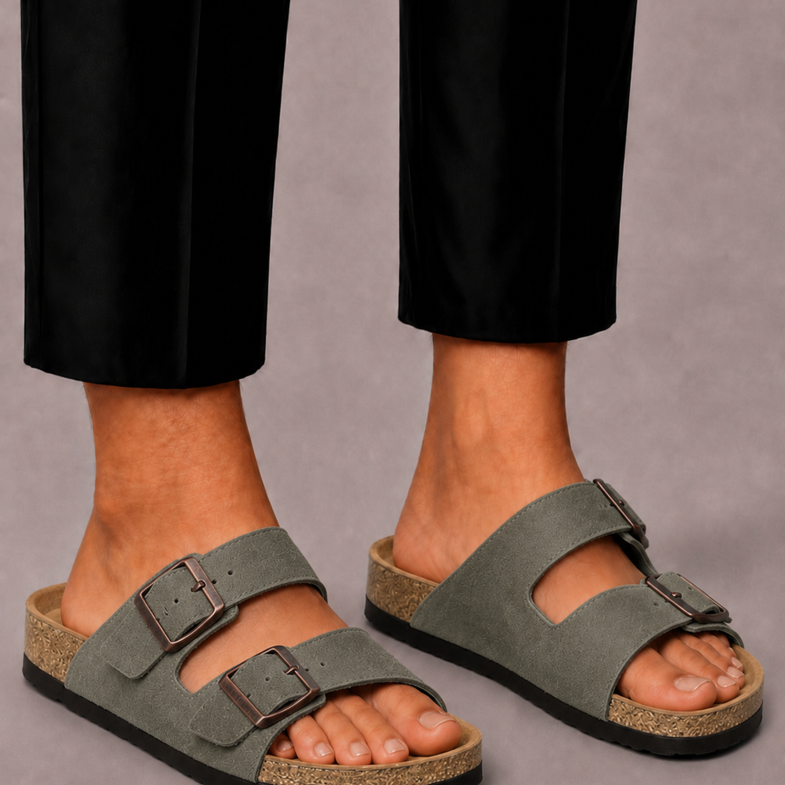 Harrington Oxford | Double Strap Sliders For Men