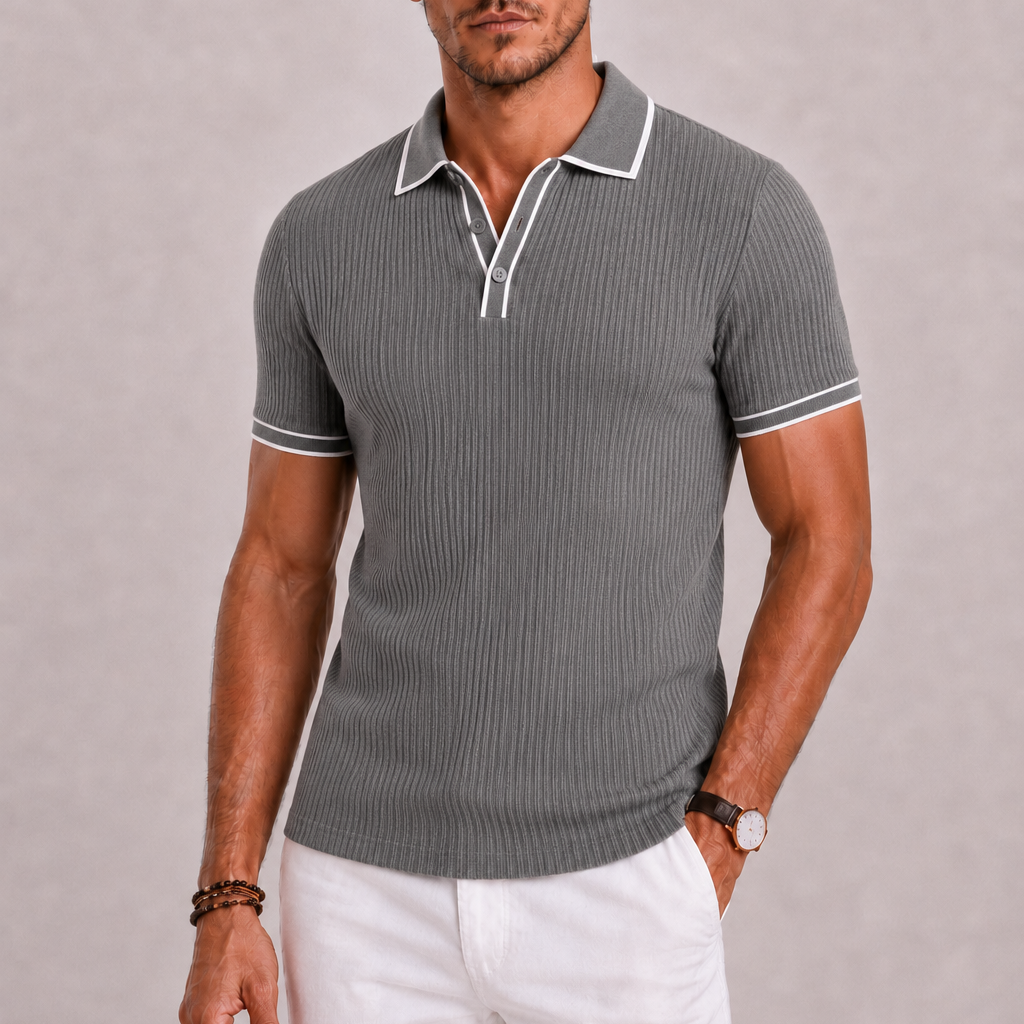 Harrington Oxford | Ribbed Polo Shirt For Men
